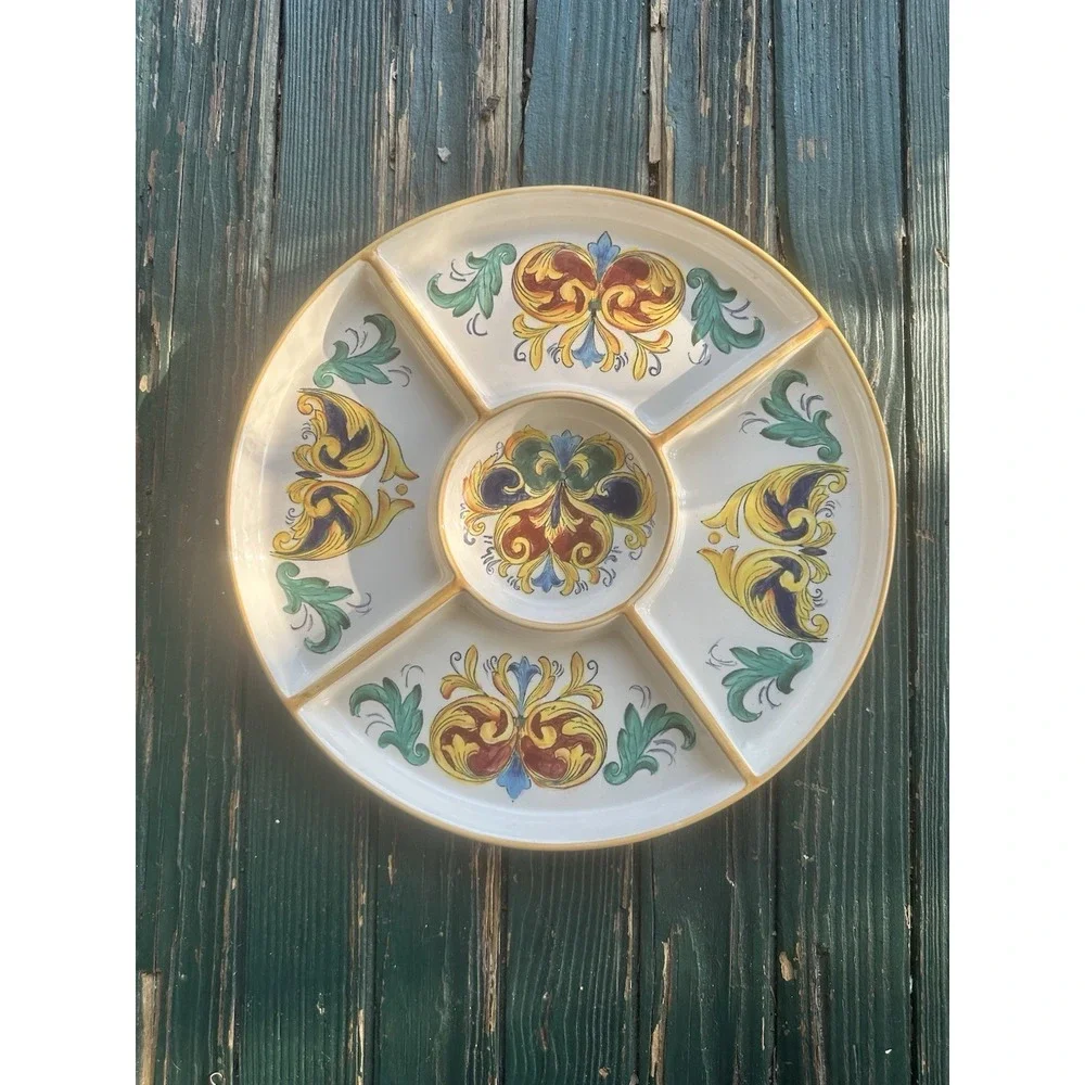 Alhambra Porcelain Vienna Austria Flat Tray Platter Floral‎ Design